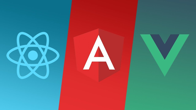 React, Angular en Vue. Credits: treehouse.com