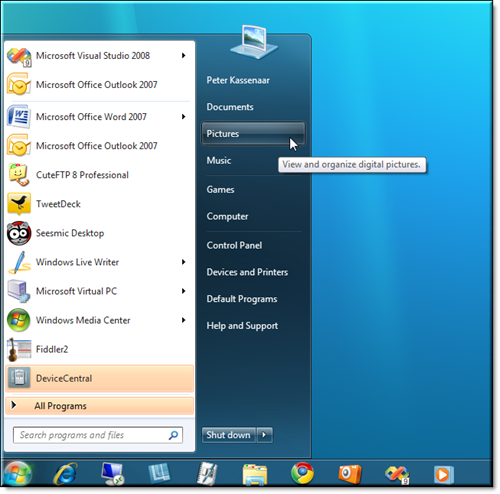 Windows 7 in het Engels